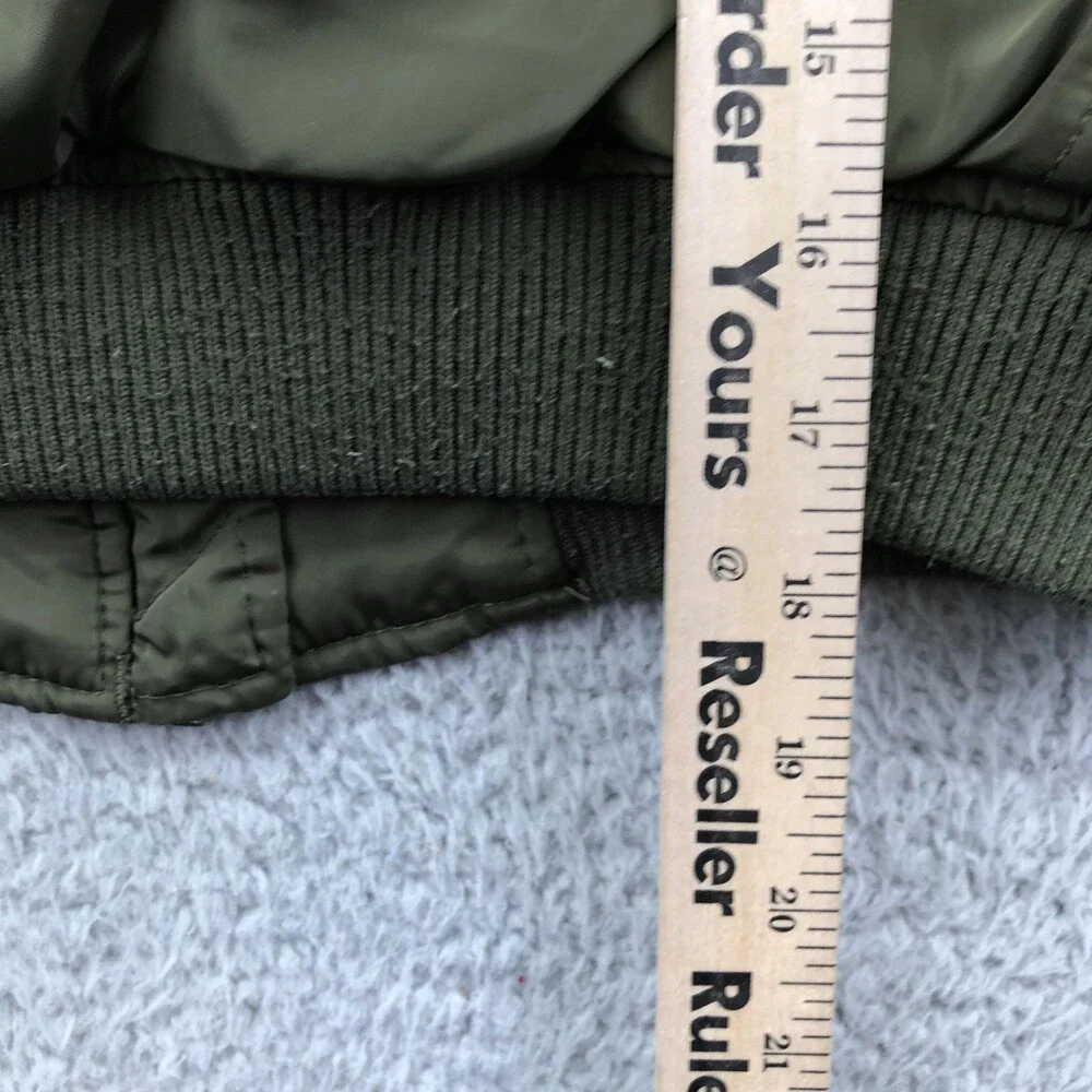 Diesel Jacket Youth Medium 10/12 Green Bomber Studded Zip Lined Winter